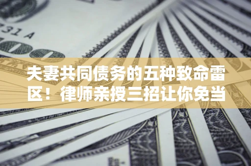 济南夫妻共同债务的五种致命雷区！律师亲授三招让你免当替罪羊
